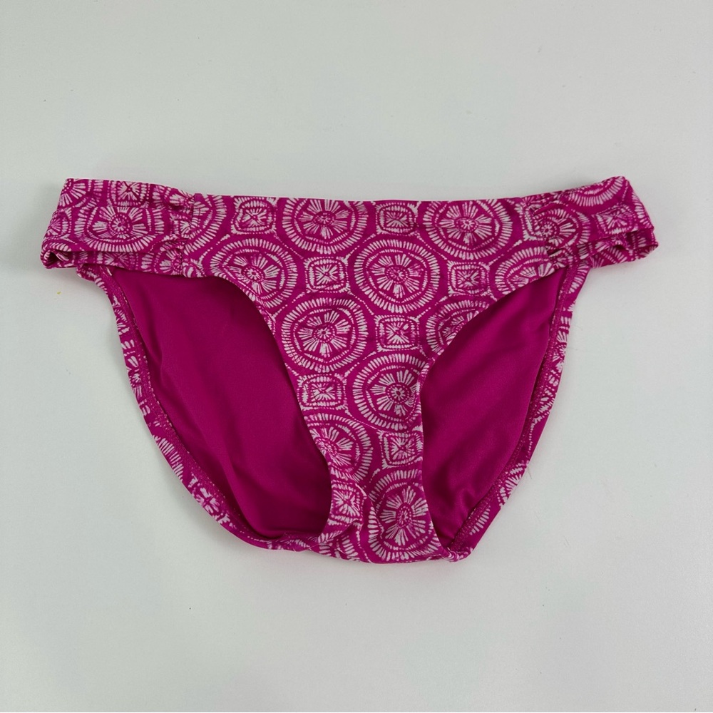 Stylus Pink & White Circle Design Bikini Bottom Size Medium Geometric Print